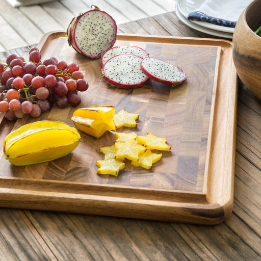 Gourmet Acacia Wood End Grain Prep Cutting Board