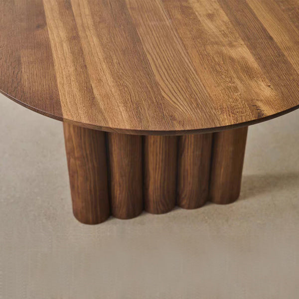 Modern Style Solid Wood Base Walnut Color Dining Table Home Furniture for Dining Room