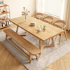 Shangyi All-Solid Wooden Dining Table Set Thickened Rectangular Table Chair for Household Simple Modern Style for Living Room