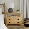 Handmade Wood 2-Drawer Nightstand with Open Shelf by East at Main