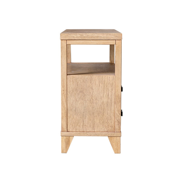 Handmade Wood 2-Drawer Nightstand with Open Shelf by East at Main
