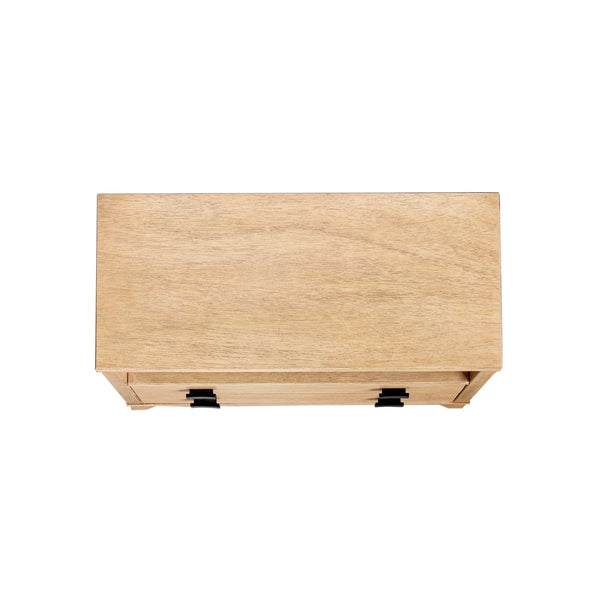 Handmade Wood 2-Drawer Nightstand with Open Shelf by East at Main