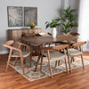 Harland Mid-Century Modern 7-Piece Dining Set