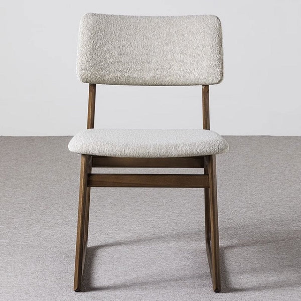 Nordic Solid Ash Soft Boucle Backrest Dining Chair Modern Dining Room Chair for Home Restaurant
