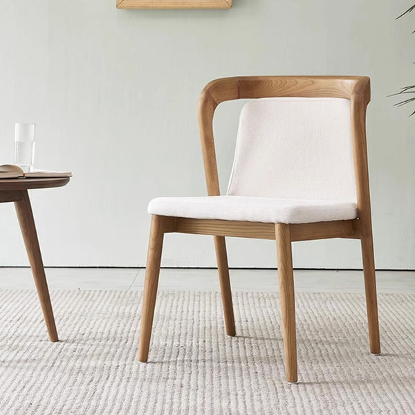 Modern Simple Ash Wooden Unique Backrest Customize Fabric Dining Furniture Dining Chairs Cafe Chairs