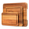 Howard 3pcs Acacia Solid Wood Cutting Board Set, Reversible Wooden Kitchen Block, Extra Large Cutting Board For Kitchen, Serving Board, Chopping Board With Juice Groove and Easy Grip Handle (Set of 3)