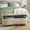 INK+IVY Bailey Taupe Boucle Flip Top Storage Bench