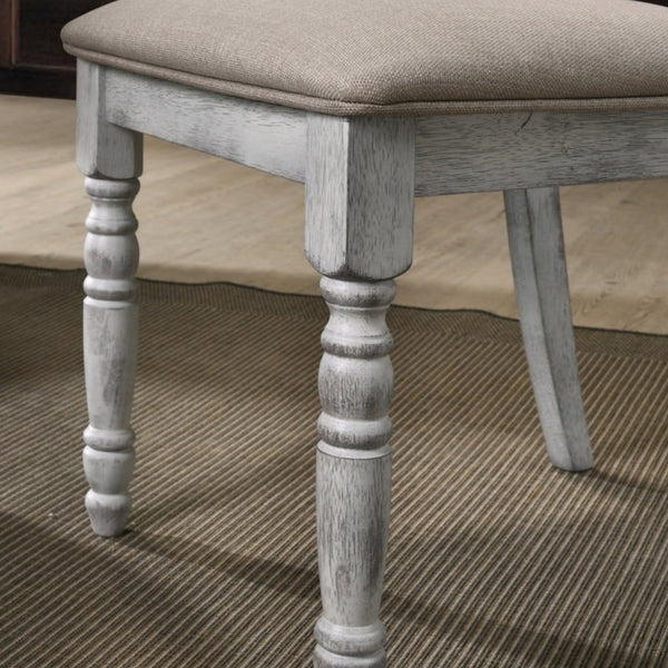 Roundhill Furniture Iris Weathered White Wood 5-Piece Dining Set