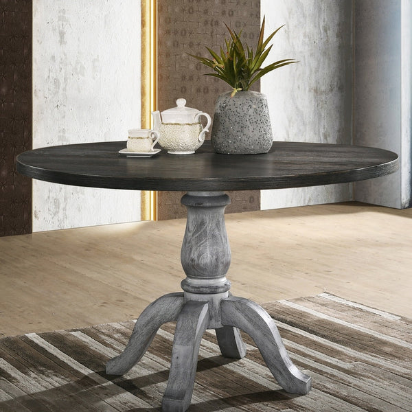 Roundhill Furniture Iris Weathered White Wood 5-Piece Dining Set