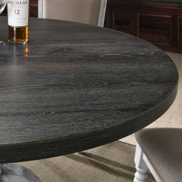 Roundhill Furniture Iris Weathered White Wood 5-Piece Dining Set