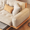 JASIWAY Corduroy Beige Sofa With Wood Frame