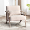 Joesy 26.8" Wide Upholstered Linen Blend Accent Chair with Wooden Legs and One Pillow