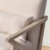 Joesy 26.8" Wide Upholstered Linen Blend Accent Chair with Wooden Legs and One Pillow
