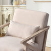 Joesy 26.8" Wide Upholstered Linen Blend Accent Chair with Wooden Legs and One Pillow