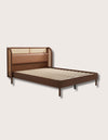 Kano Walnut Rattan Bed