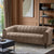 Kendra mocha fabric 3 seater sofa