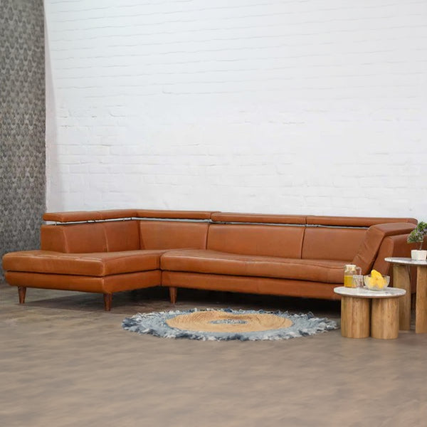 Libero Leather L-Shaped Sofa