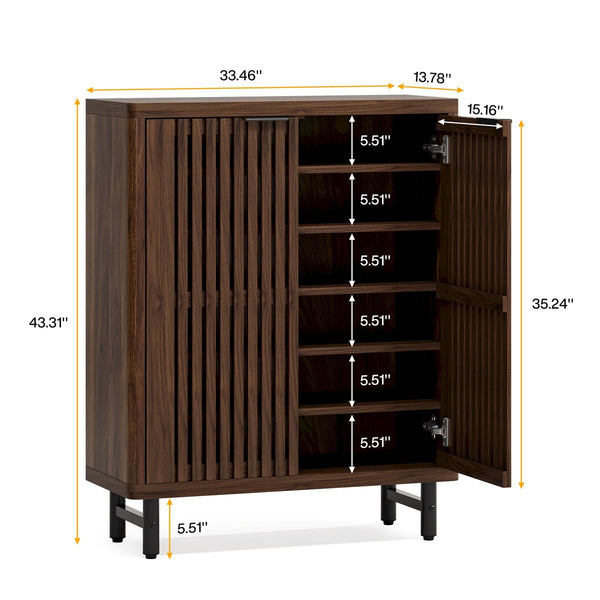 Large Modern Shoe Storage Cabinet with Adjustable Shelves