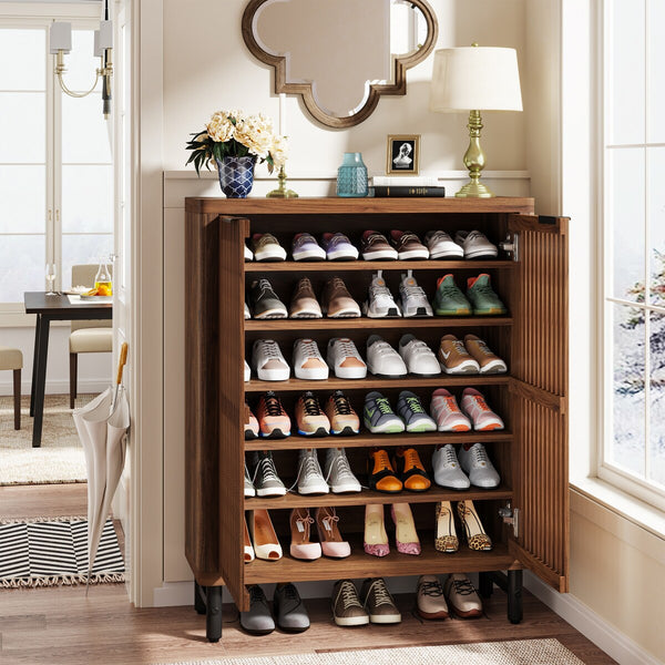 Large Modern Shoe Storage Cabinet with Adjustable Shelves
