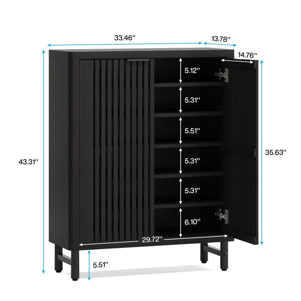 Large Modern Shoe Storage Cabinet with Adjustable Shelves