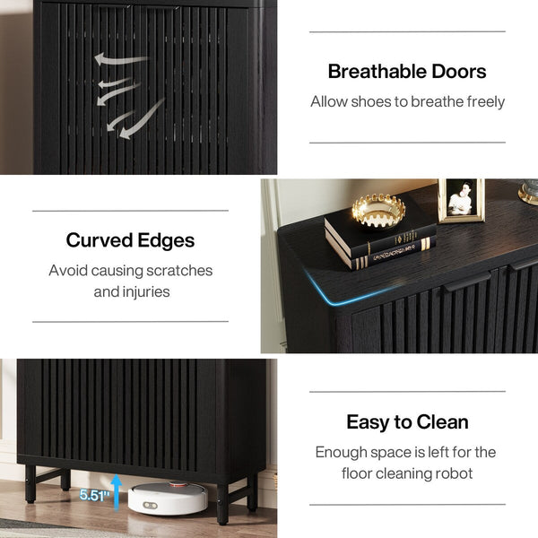 Large Modern Shoe Storage Cabinet with Adjustable Shelves