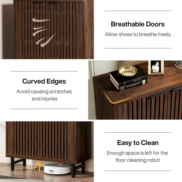 Large Modern Shoe Storage Cabinet with Adjustable Shelves