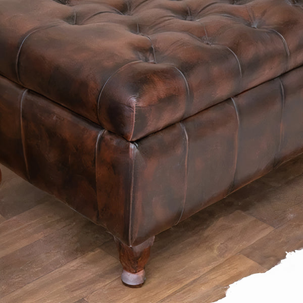 Chesterfield Leather Center Table