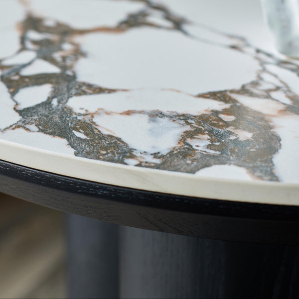 Lena white calacatta ceramic side table