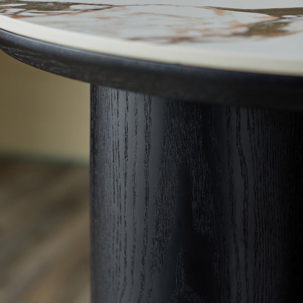 Lena white calacatta ceramic side table