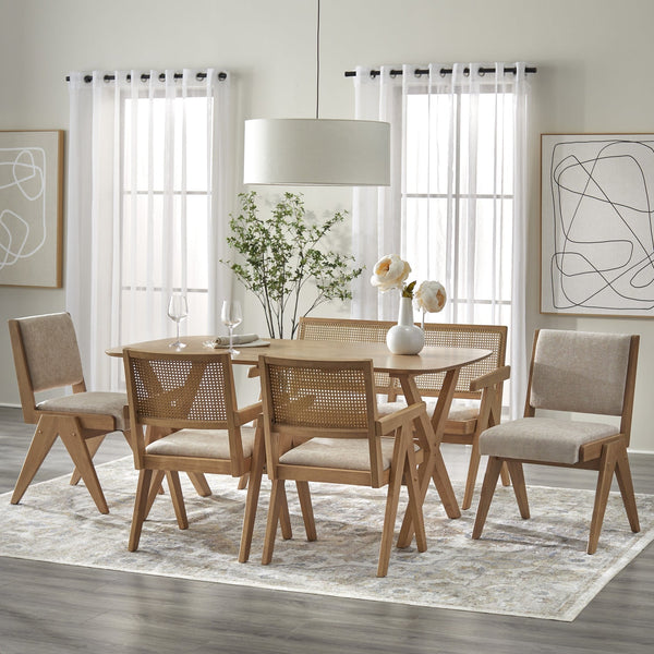 Lifestorey Baywood 5-Piece Solid Wood Armchair Dining Set