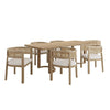 Lythor 7pc Dining Set with Cushioned Seats, Cane Rattan Webbing, Rubberwood by Christopher Knight Home