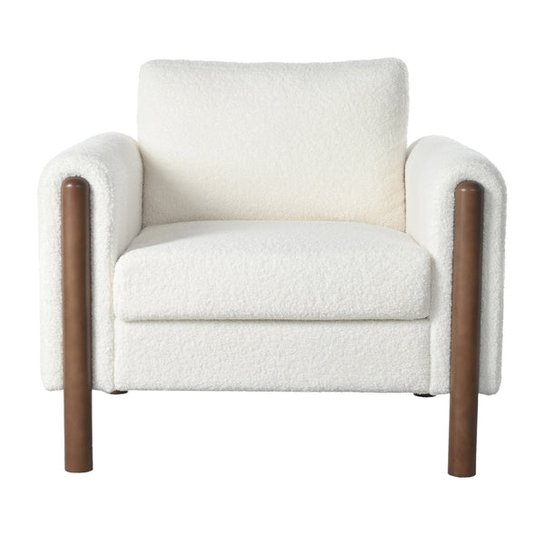 Maloa Upholstered Oversized Teddy Accent Chair with Walnut Legs by Christopher Knight Home