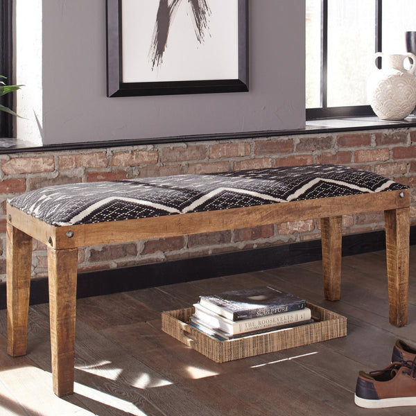Mariah Upholstered Mango Wood Bench