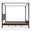 Martha Stewart Hayes Wooden Canopy Platform Bed With Headboard And Footboard