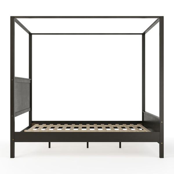 Martha Stewart Hayes Wooden Canopy Platform Bed With Headboard And Footboard