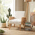 Mayenne Upholstered Accent Chair with Rattan Arms