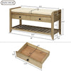 Merax Multipurpose Storage Bench Shoe Rack with Cushioned Seat and Drawers