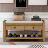 Merax Multipurpose Storage Bench Shoe Rack with Cushioned Seat and Drawers