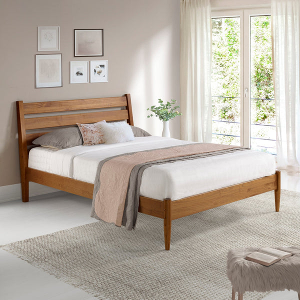 Mid-Century Modern Platform Bed - Queen Size