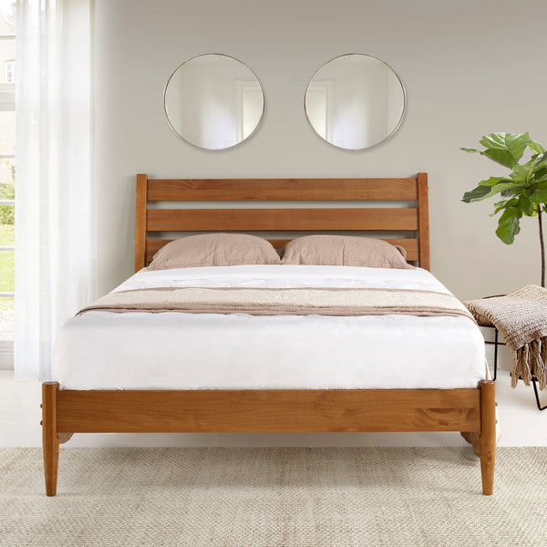 Mid-Century Modern Platform Bed - Queen Size