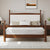 Mid-Century Modern Platform Bed With Upholstered Headboard, Four Poster Bed Frame