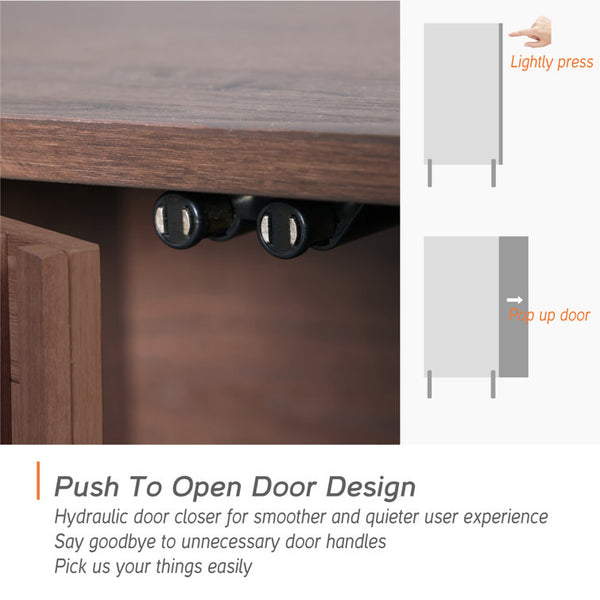 Mid-Century Modern Wooden Sideboard with Slatted Design, Perfect for Living Room, Bedroom, and Hallway