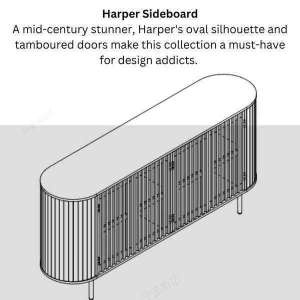 Mid-Century Modern Wooden Sideboard with Slatted Design, Perfect for Living Room, Bedroom, and Hallway