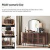 Mid-Century Modern Wooden Sideboard with Slatted Design, Perfect for Living Room, Bedroom, and Hallway