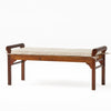 Nelson Rustic Acacia Wood Bench with Cushion by Christopher Knight Home