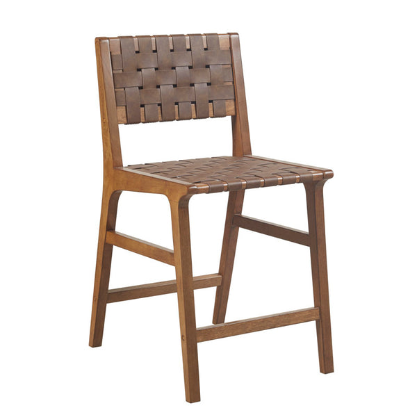 Oslo 24"H Faux Leather Woven Counter Stool