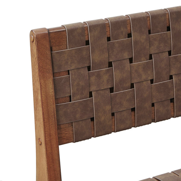 Oslo 24"H Faux Leather Woven Counter Stool