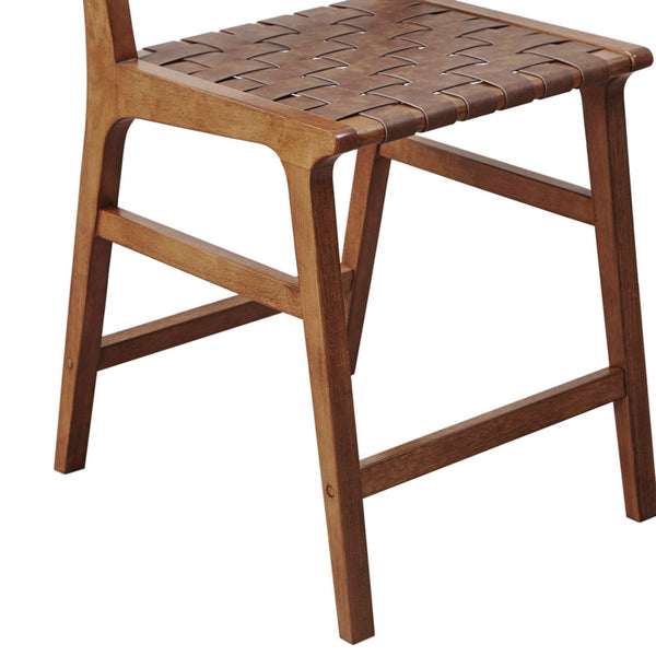 Oslo 24"H Faux Leather Woven Counter Stool