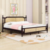 Platform Bed with Rattan Headboard