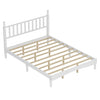Queen Size Platform Bed Mid Century Concise Bed Frame with Wood Slats and Multi-Center Support Legs, Gourd Shaped Headboard
